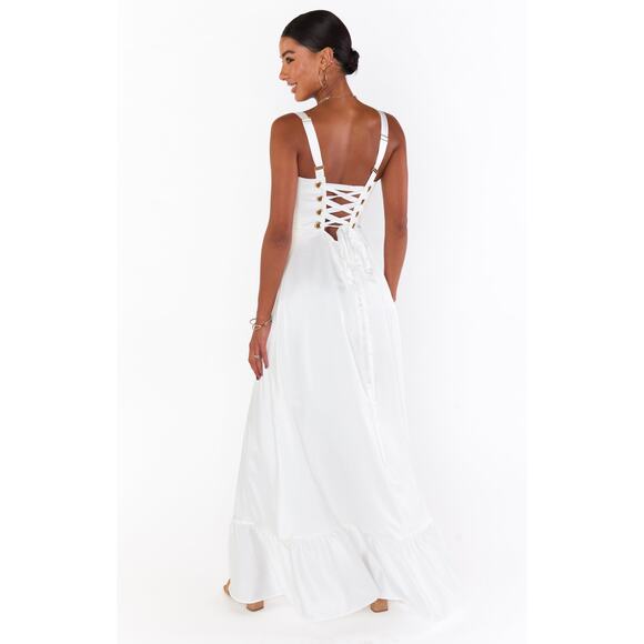 Show Me Your Mumu Clarissa Corset Dress in Ivory Luxe Satin XXL NWT - Picture 9 of 10